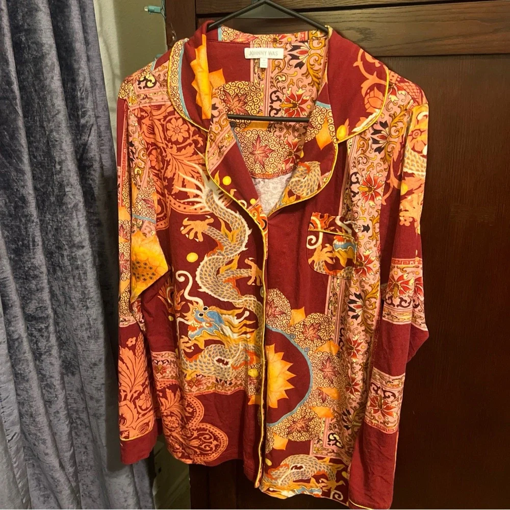 Johnny Was pajamas Print Button-Up - Picture 2 of 7